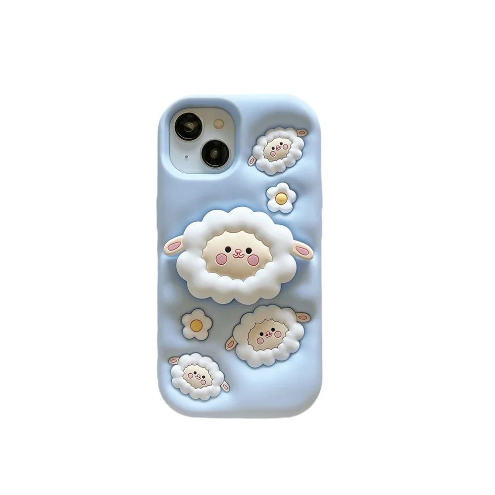 Lamb Folding Bracket Soft Rubber Silicone Phone Case