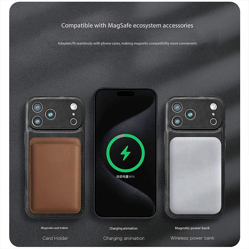 For Magsafe Magnetic Leather Phone Case For iPhone