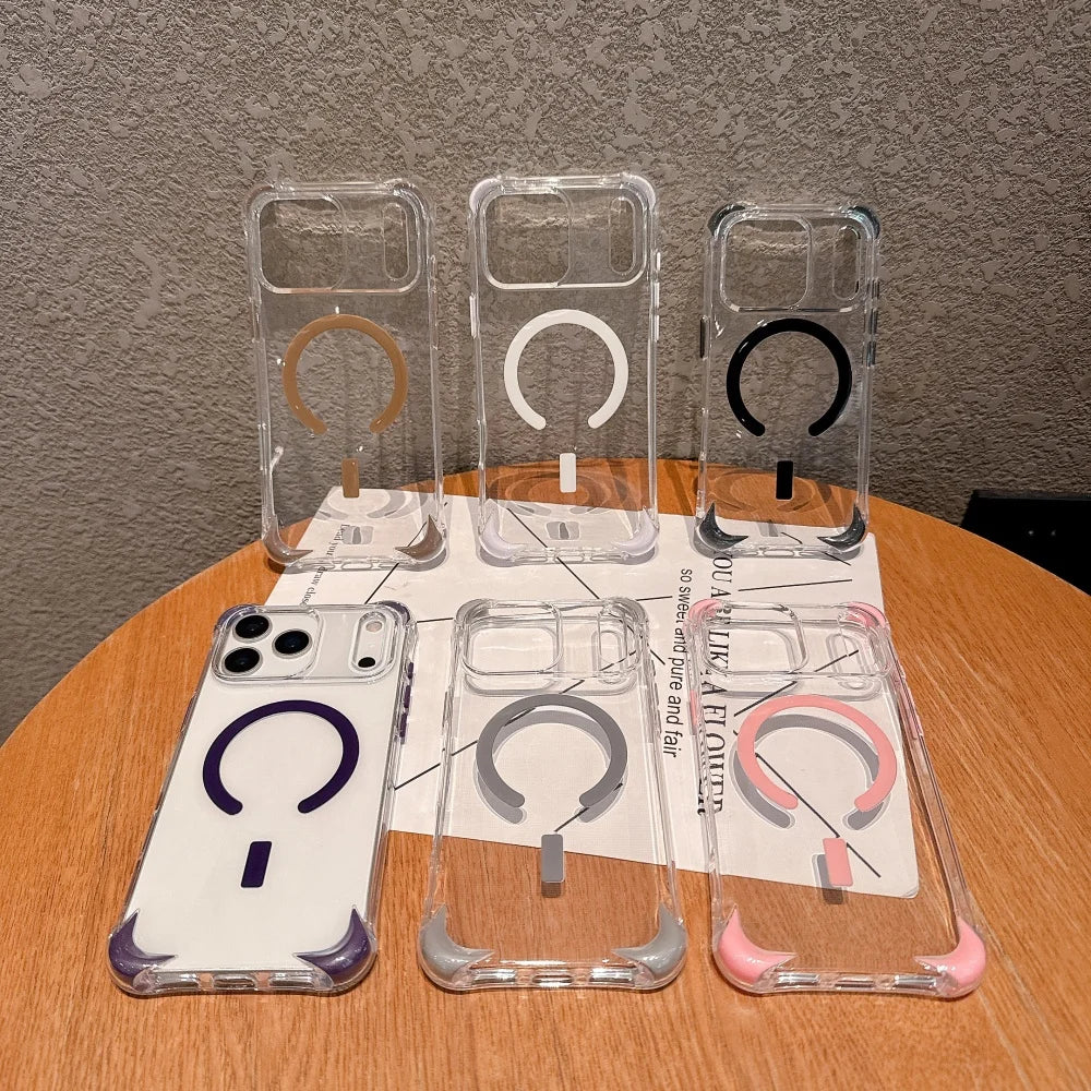 Frame Bumper Transparent For MagSafe Case For iPhone