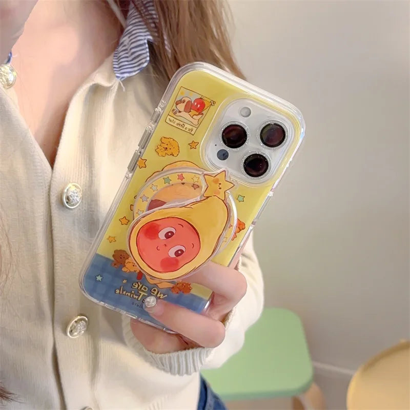 Kawaii Cartoon Star Magnetic Phone Case For iPhone