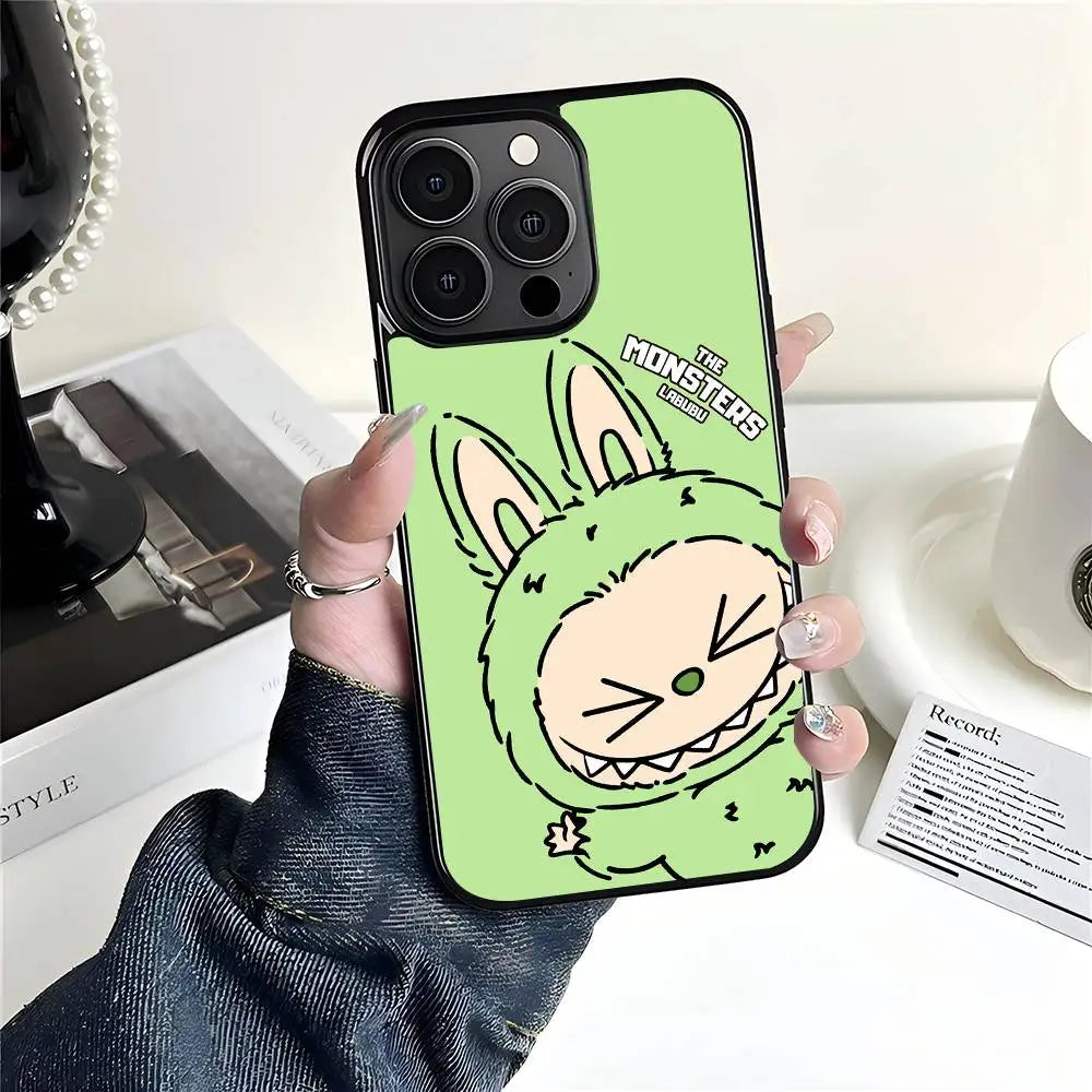 Cute Cartoon LABUBU Light Green Phone Case Suitable For iPhone