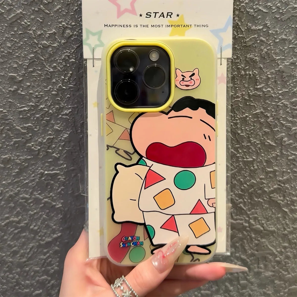 Kawaii Crayon Shin-chan iPhone Case Anime Sanding Shockproof For iPhone