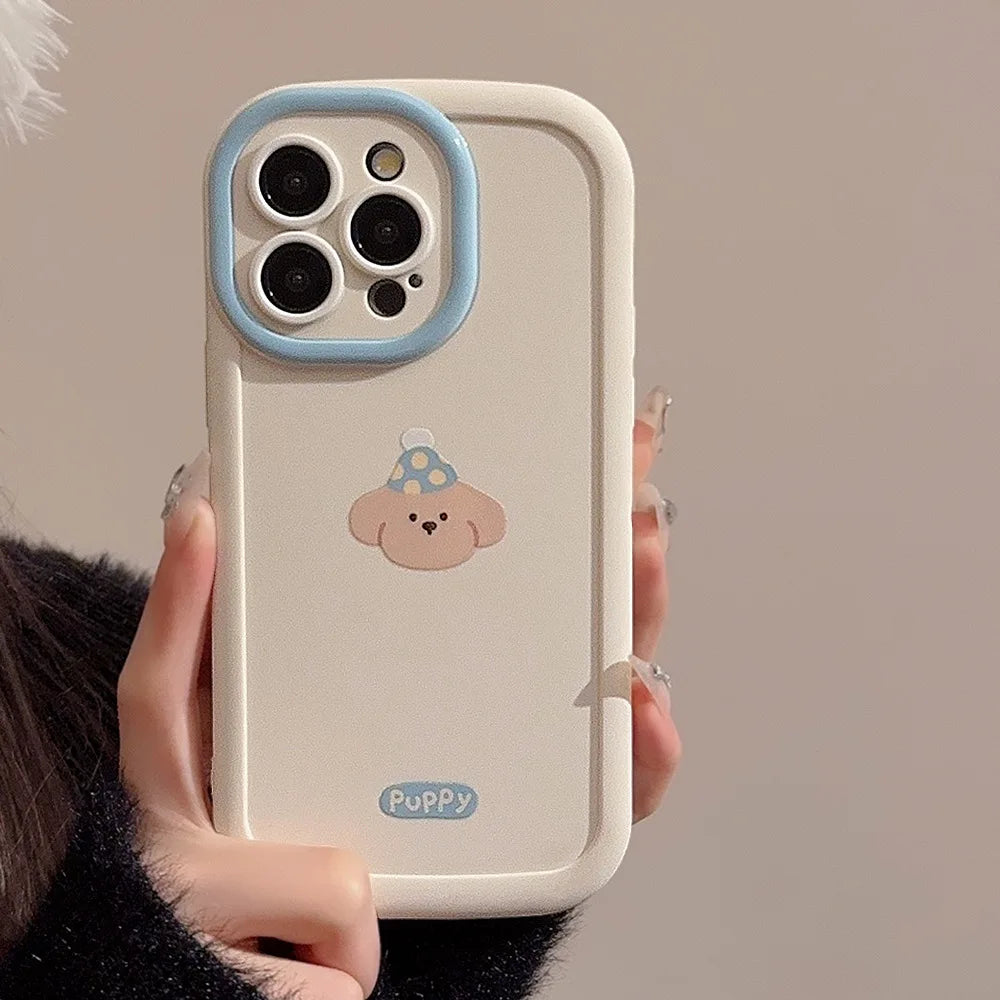 Cute Cartoon Puppy Phone Case Bear Pendant For iPhone