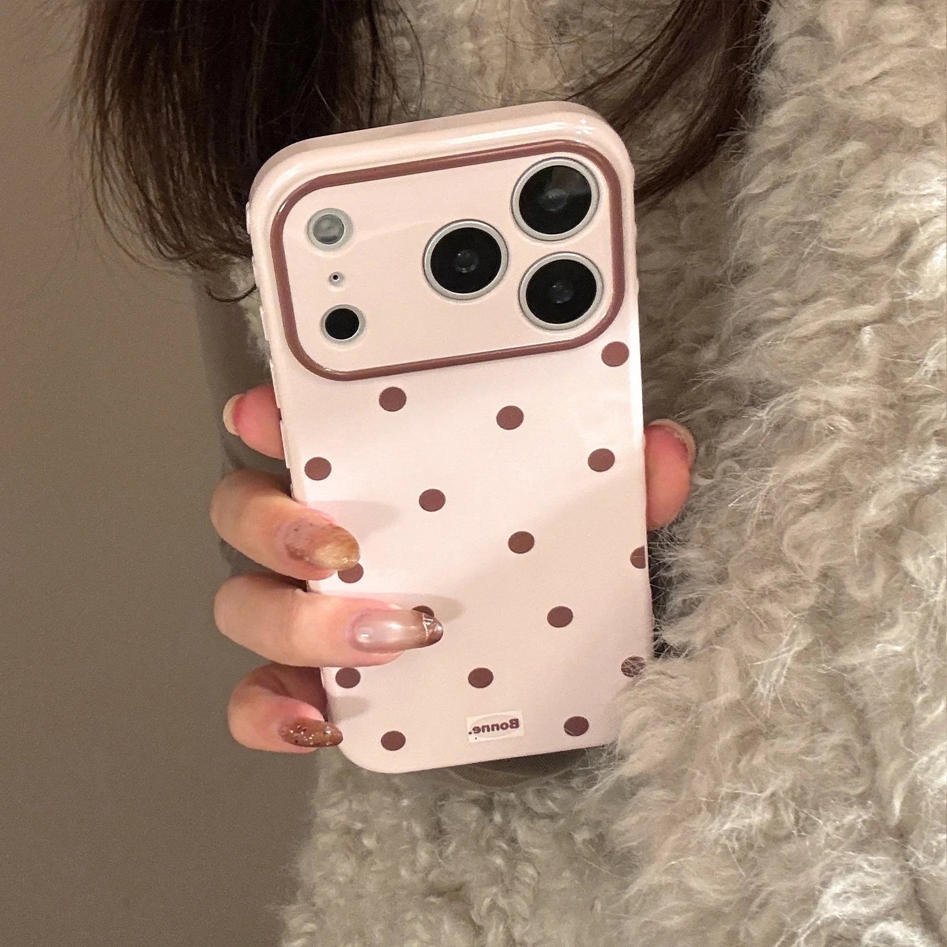Korean Full Screen Polka Dots Soft Phone Case For iPhone