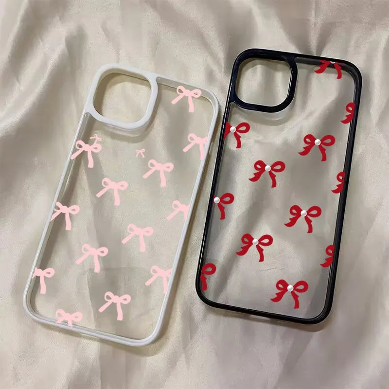 Fashionable Red Pink Bow Phone Case