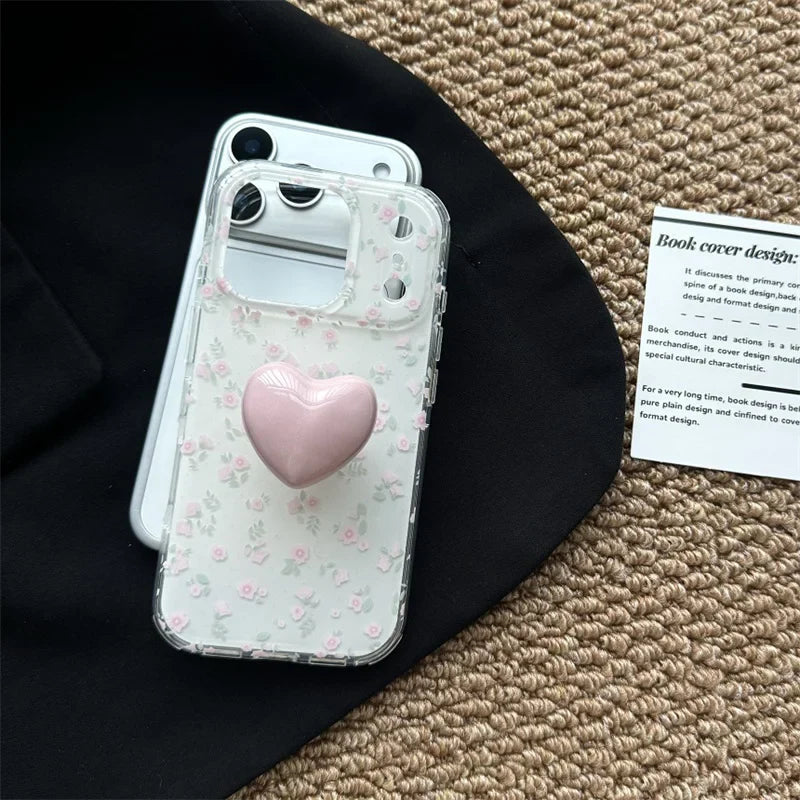 Korean Cute Flower 3D Plush Rabbit Phone Case For iPhone