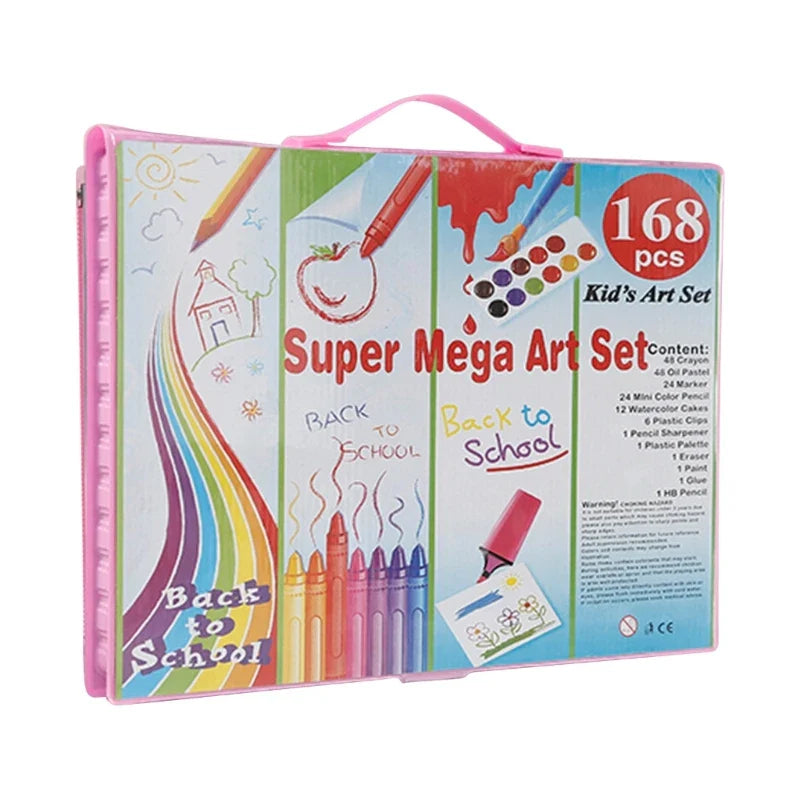 168 pcs Art Set – Portable Drawing & Painting Kit for Kids and Adults