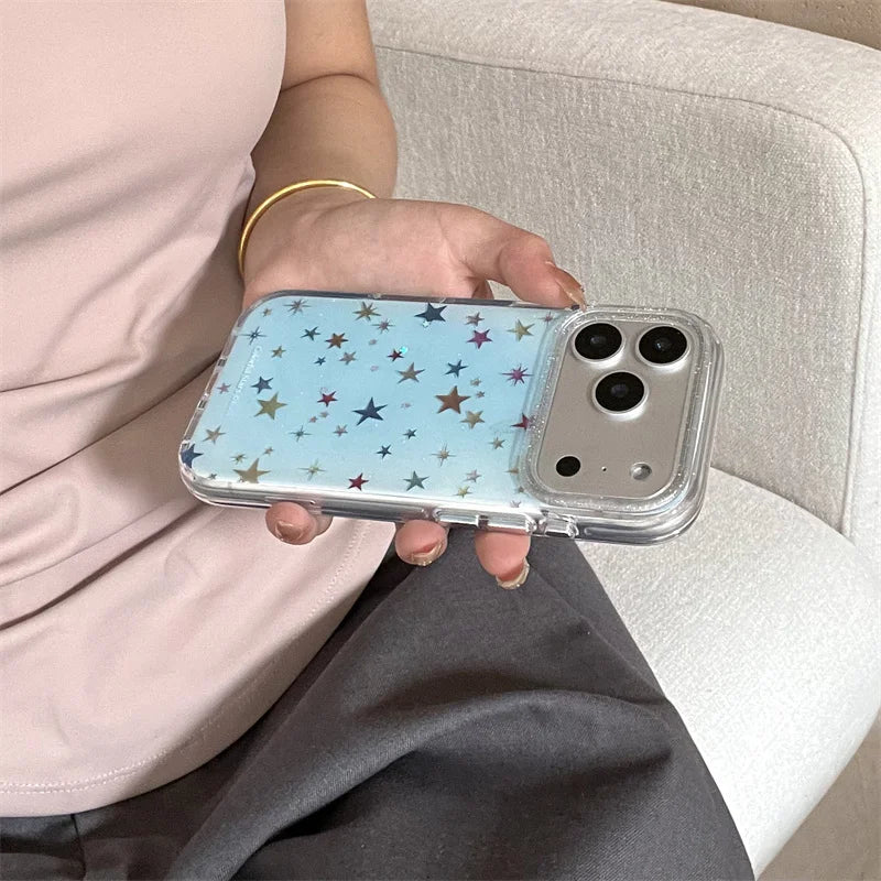 Korean Glitter Cute Star Phone Case For iPhone