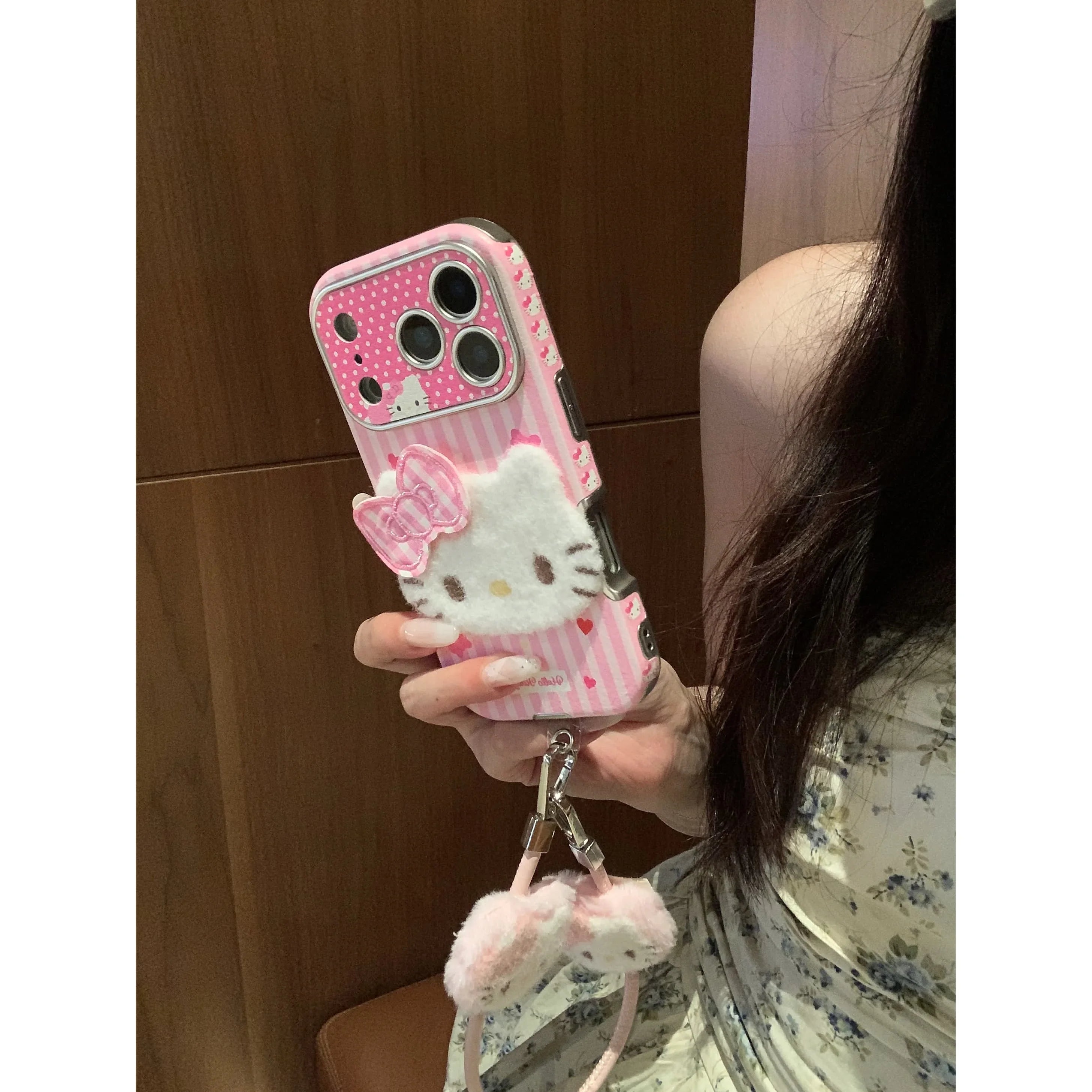 Large Window Texture Hello Kitty Phone Case For iPhone