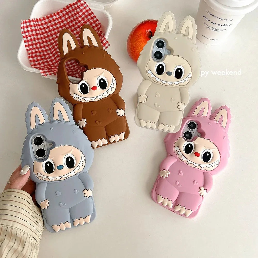 Kawaii 3D Cartoon Monster Rabbit Elf Phone Case For iPhone