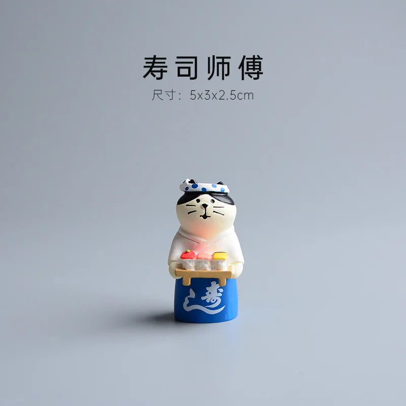 Japanese Cat Statue Miniature Fairy Garden Decor