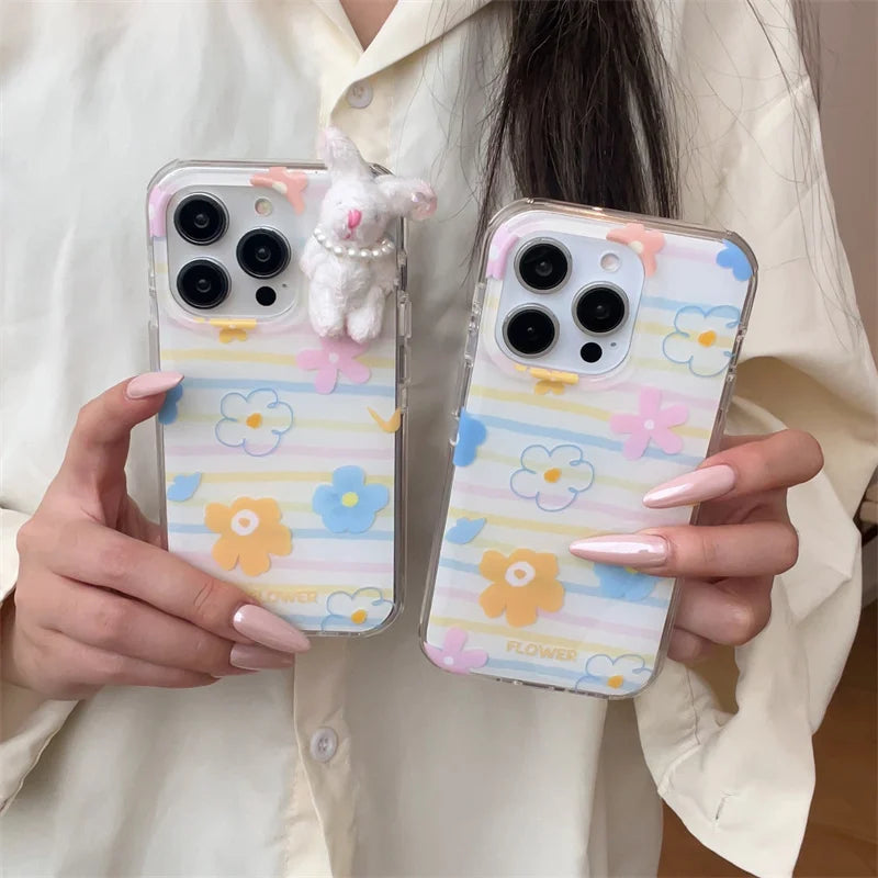 Korean Ins Cute Flower Phone Case For iPhone