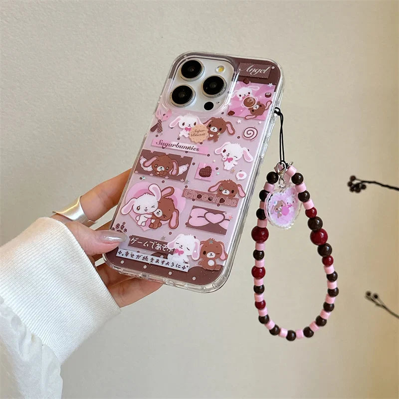 Kawaii Cartoon Sweet Rabbit Phone Case For iPhone