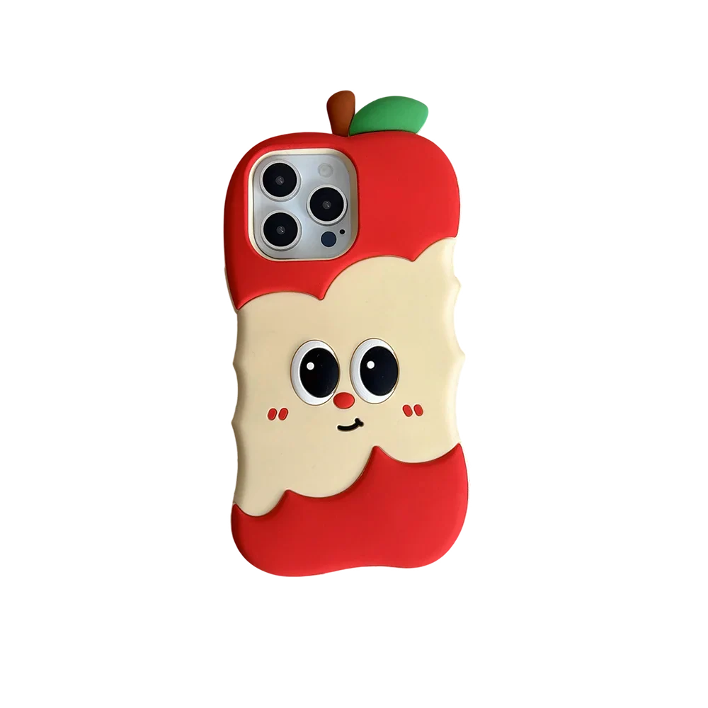 Funny 3D Cartoon Apple Designs Soft Silicone Phone Case