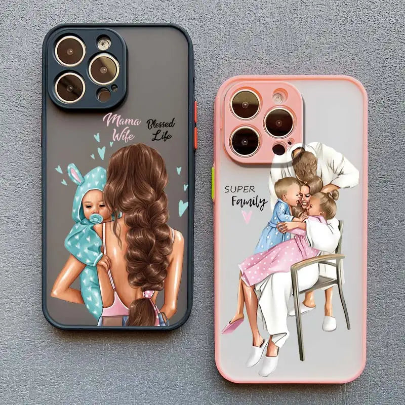 Super Mom Baby Girl Son Phone Case For iPhone