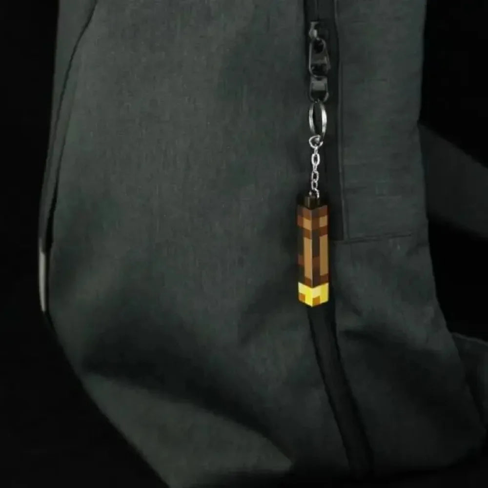 Minecraft Glow Keychain Torch Pendant Gift