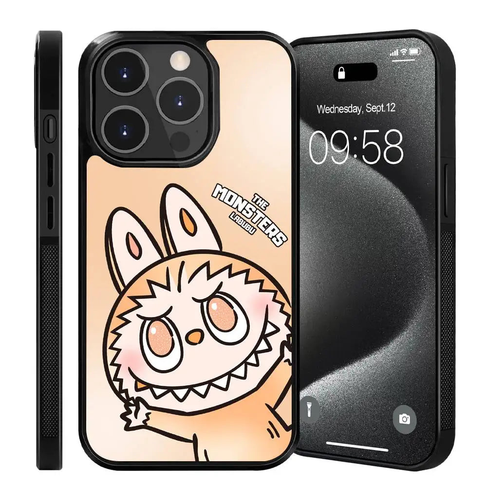 Cute Cartoon LABUBU Orange Phone Case Suitable For iPhone