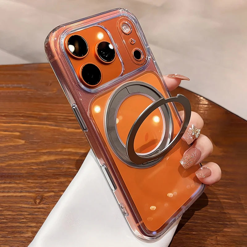 Matte Rotating Bracket Holder Magnetic Phone Case For iPhoneCover