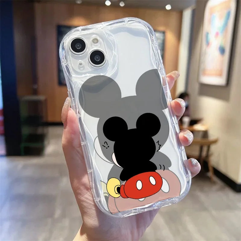 3D Ears Toy Stitch Mickey Minnie Winnie Disney Cartoon Phone Case For iPhone