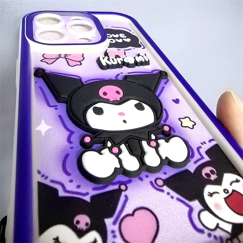 3D Cartoon Kuromi Phone Case For iPhone
