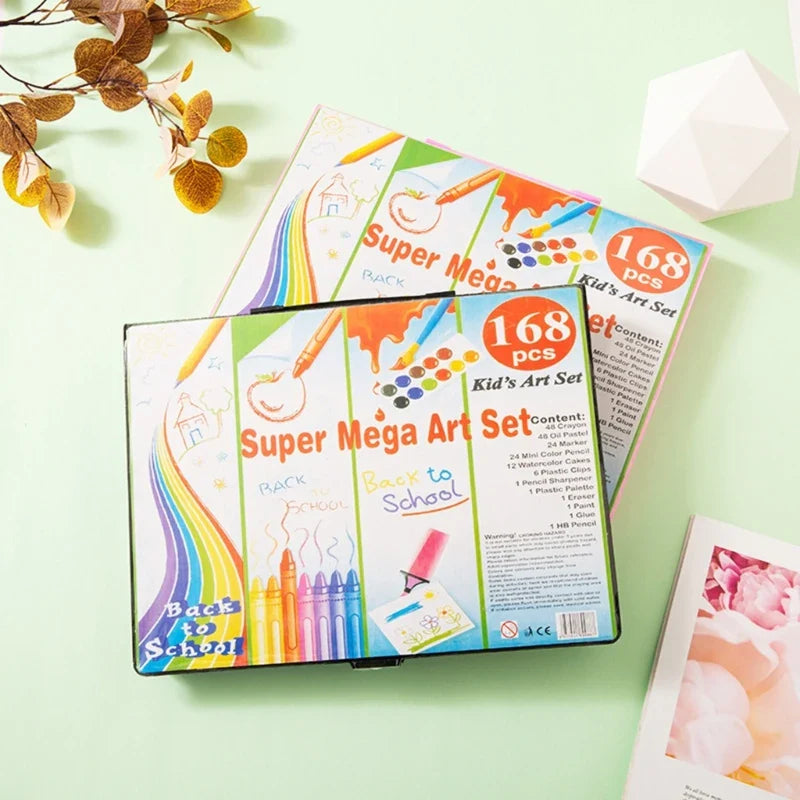 168 pcs Art Set – Portable Drawing & Painting Kit for Kids and Adults