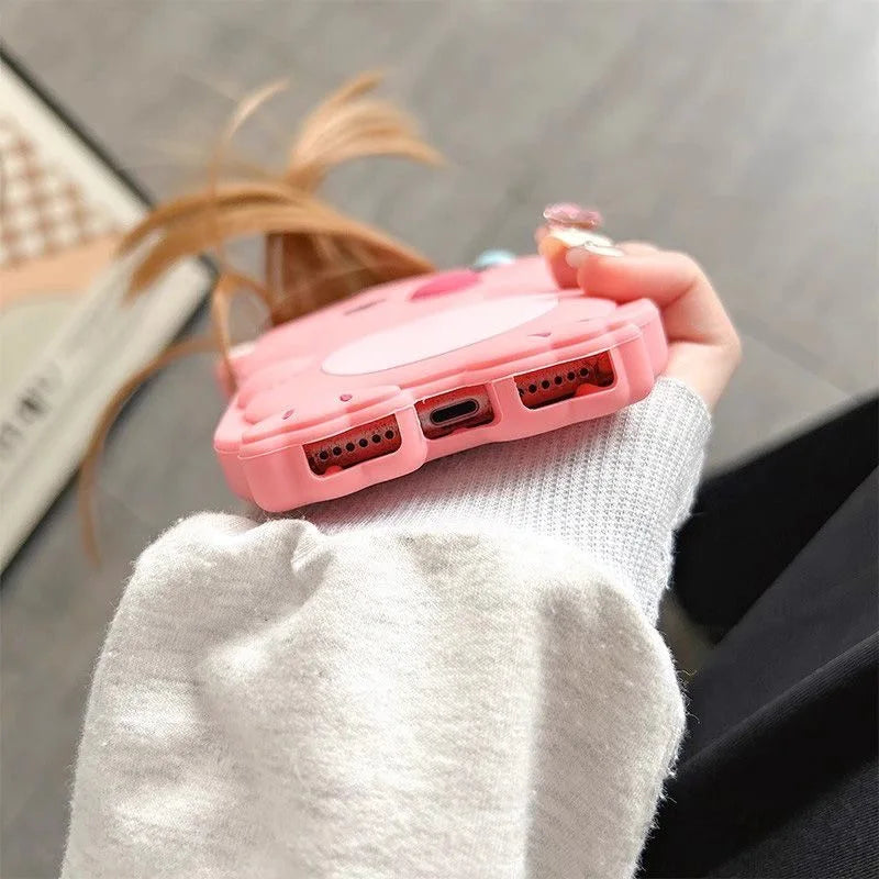 Funny True Braided Hair Loopy Cartoon Silicon Soft Back Phone Case