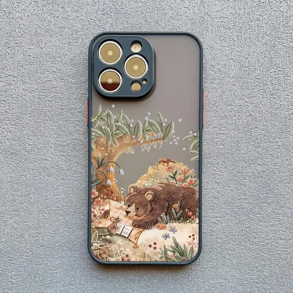 Cartoon Animal Bear Fox Squirrel Phone Case For iPhone