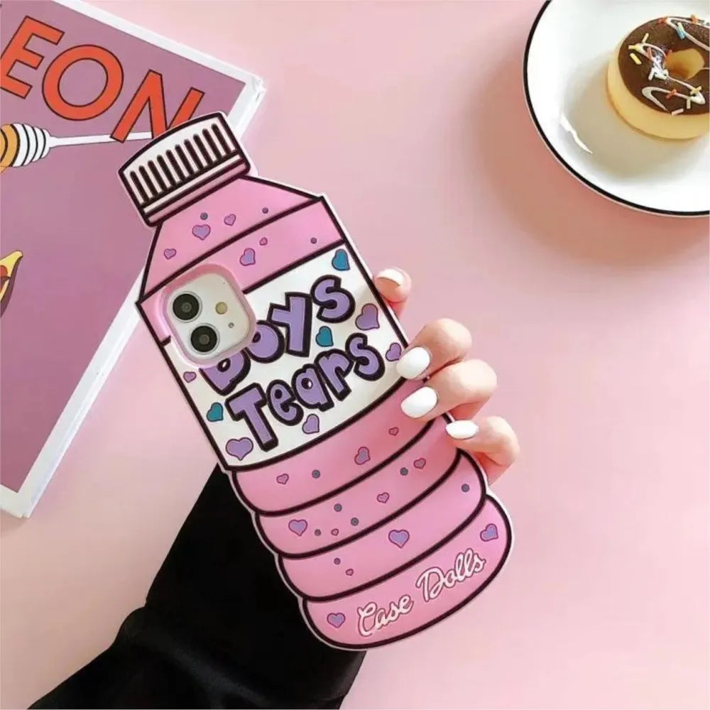 Funny 3D Cartoon Water Bottle Phone Case