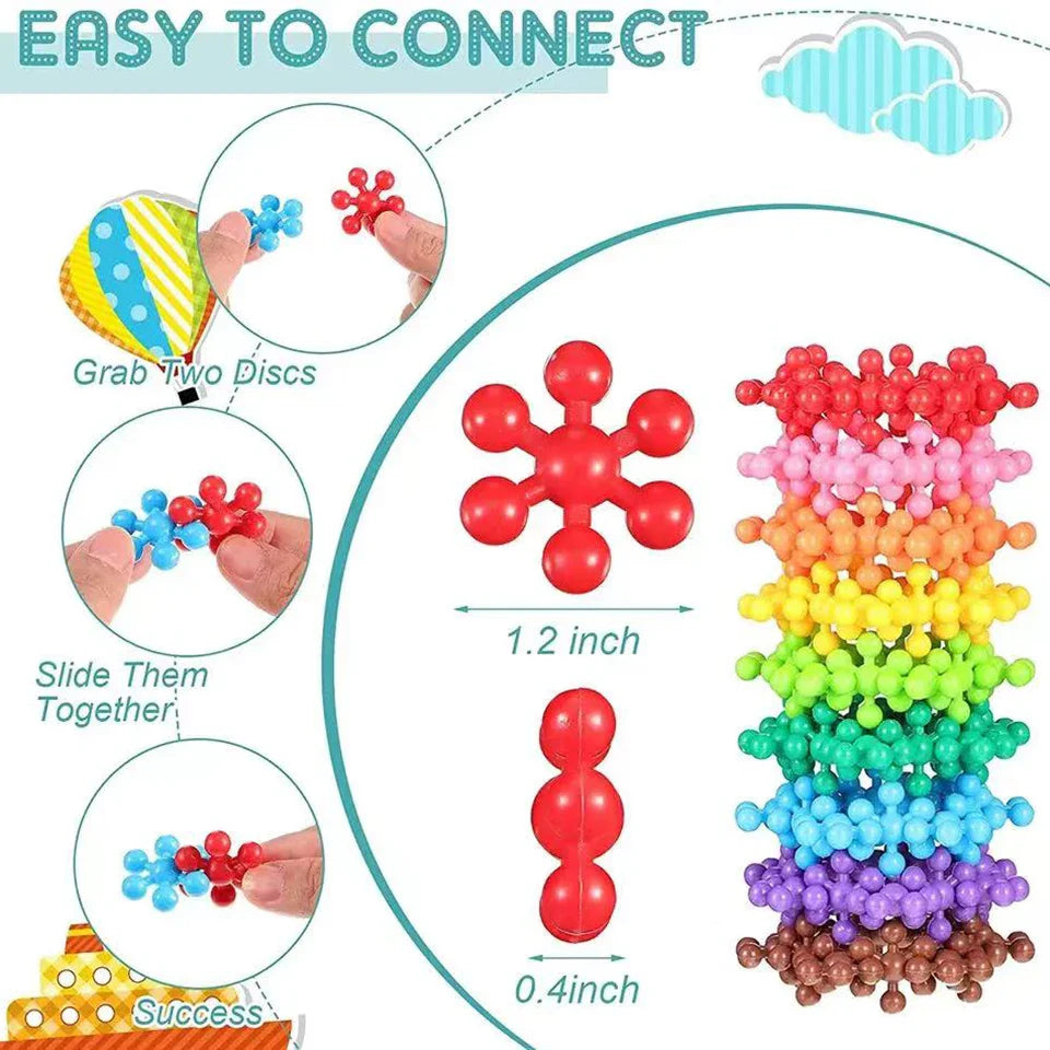 3D Snowflake Building Blocks – Educational DIY Construction Toy Set