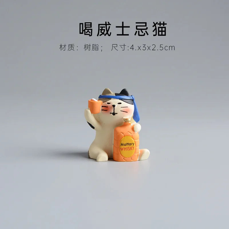 Japanese Cat Statue Miniature Fairy Garden Decor