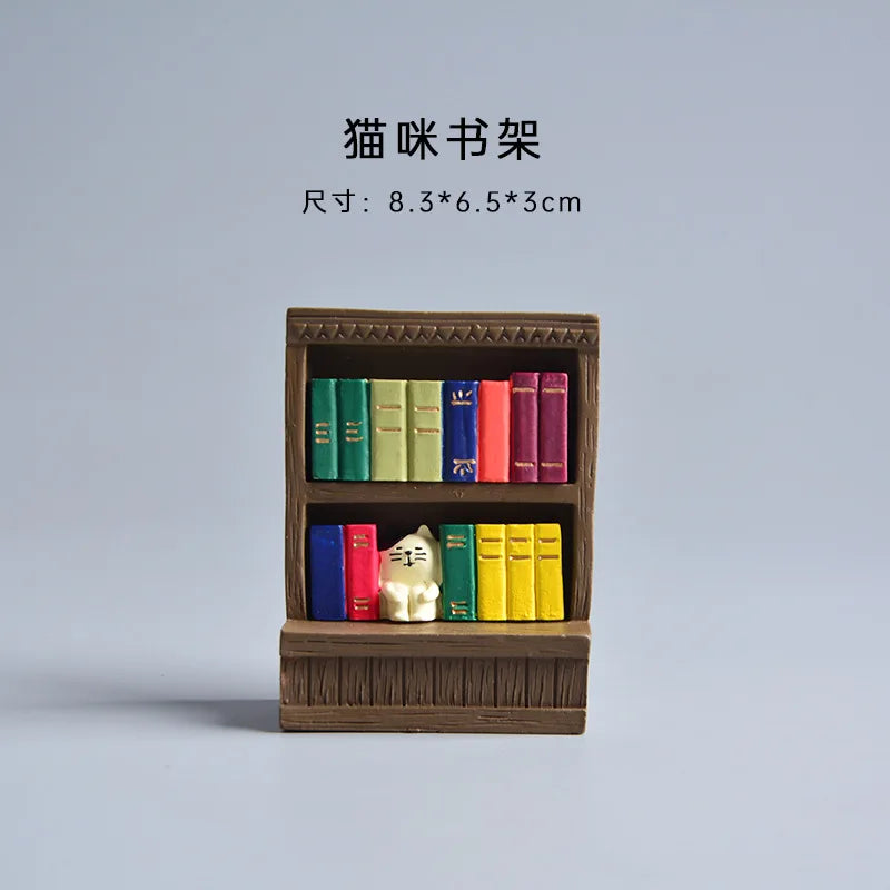 Japanese Cat Statue Miniature Fairy Garden Decor