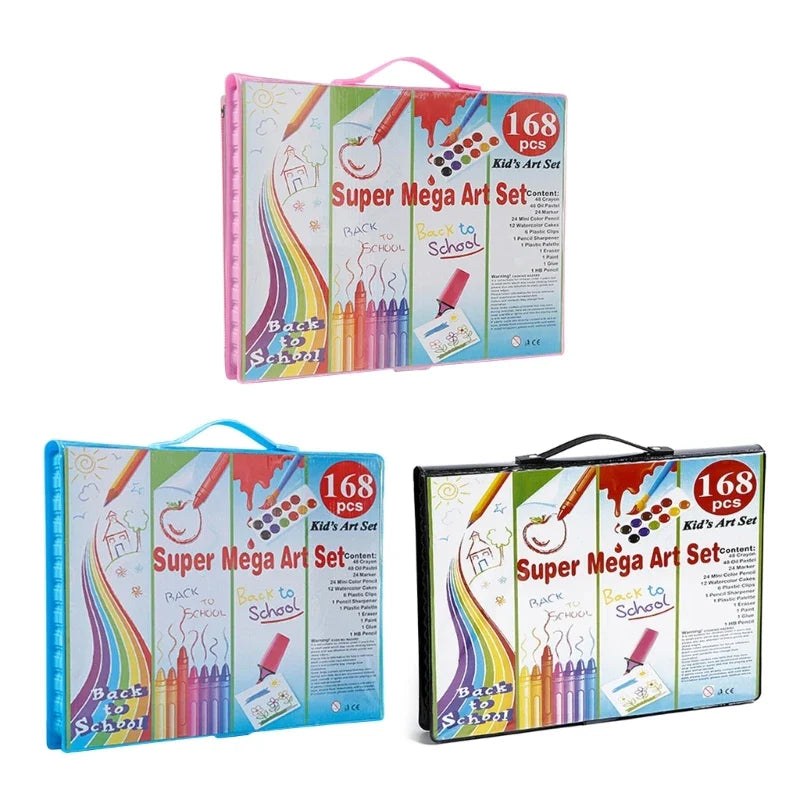 168 pcs Art Set – Portable Drawing & Painting Kit for Kids and Adults
