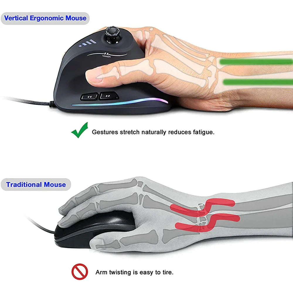 Vertical Wired Joystick Gaming Mouse