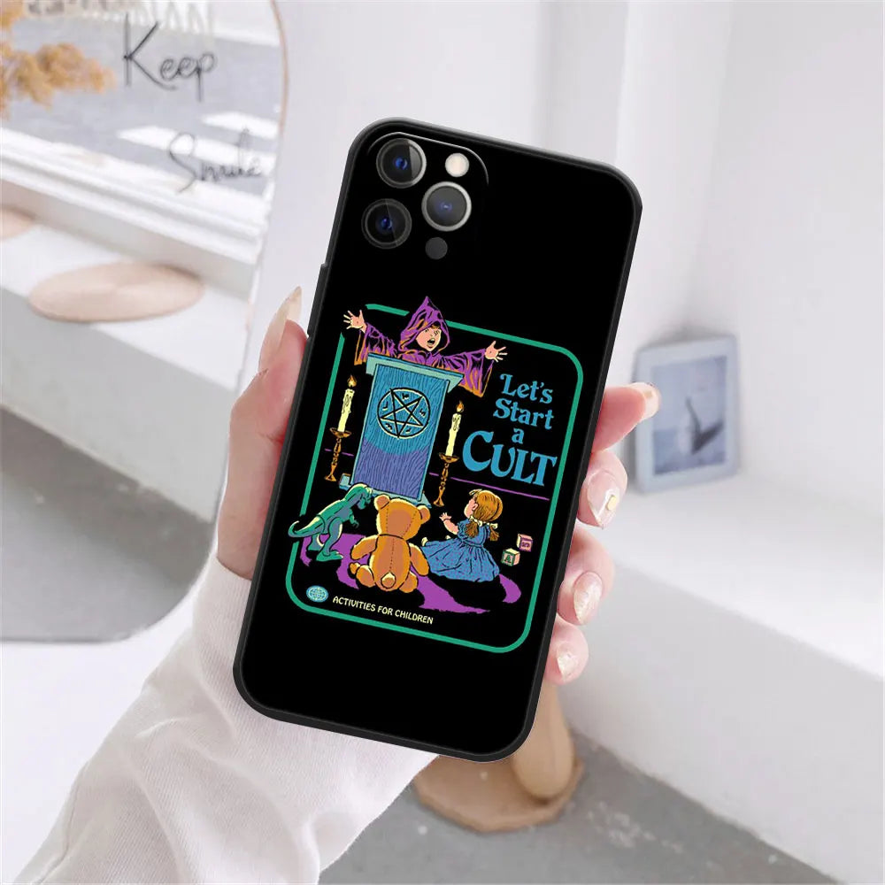 Funny Halloween Let's Summon Demons Graphic Black Soft Silicone Case For iPhone