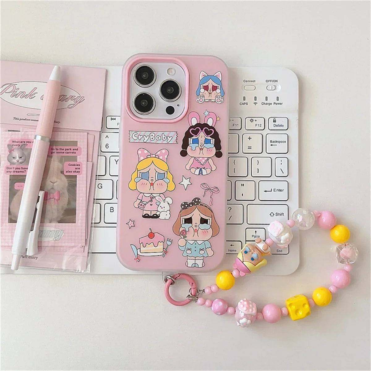 Fashion Cute Pink Cry Girl Phone Case For iPhone