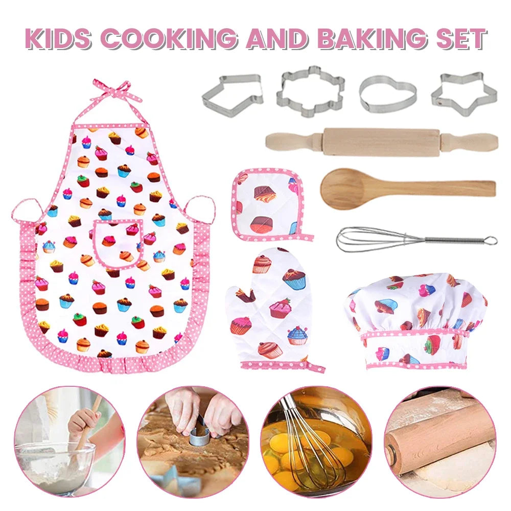 Kids Chef Costume Baking Play Set – Pretend Cooking Toys