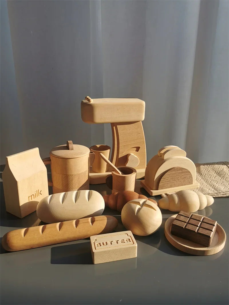 Wooden Pretend Play Kitchen Set – Coffee Machine & Tea Party Toys