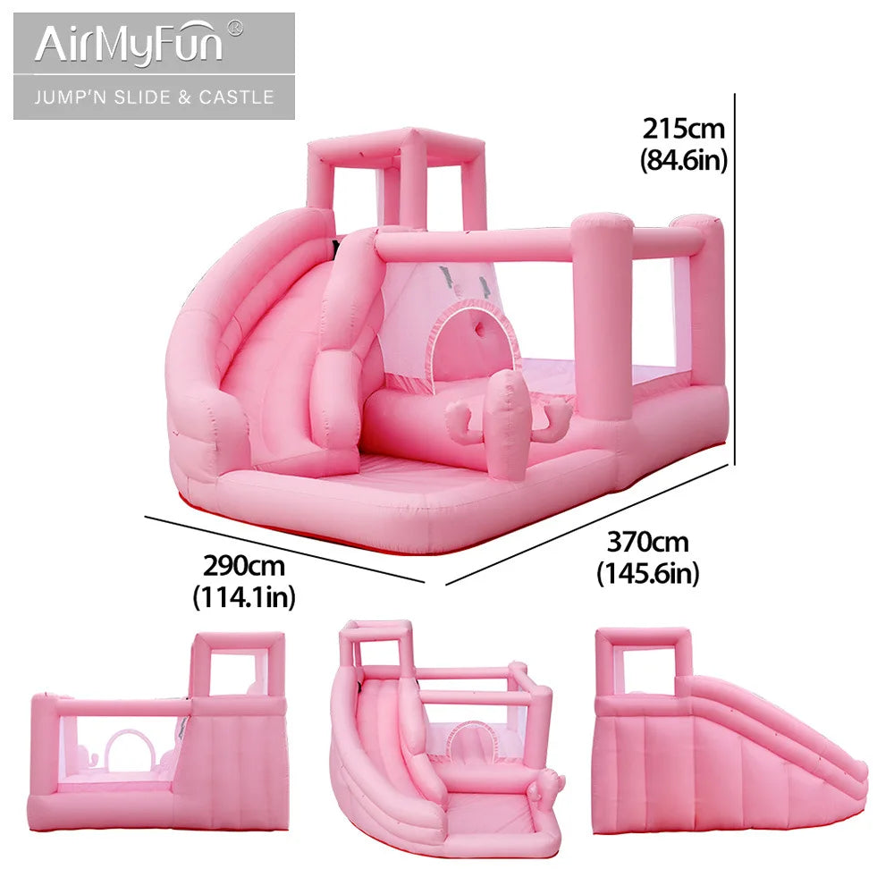 Pink Inflatable Bounce House – Pastel Kids Jumping Castle for Parties & Weddings