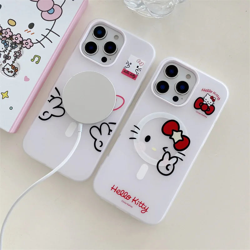 Kawaii Hello Kitty Magsafe Magnetic Phone Case For iPhone