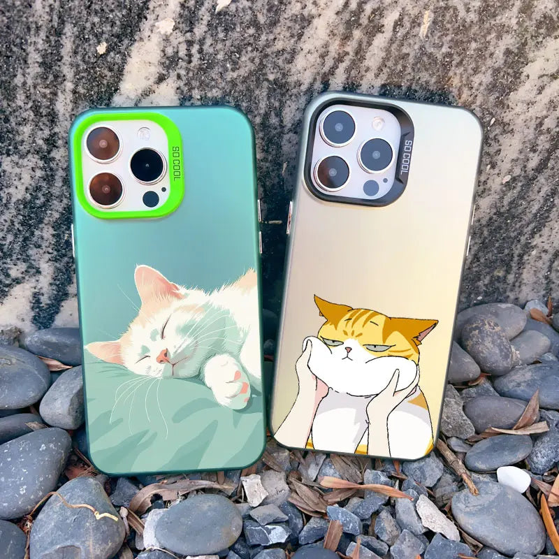 Naughty Kitten Funny Cat Art Phone Case For iPhone