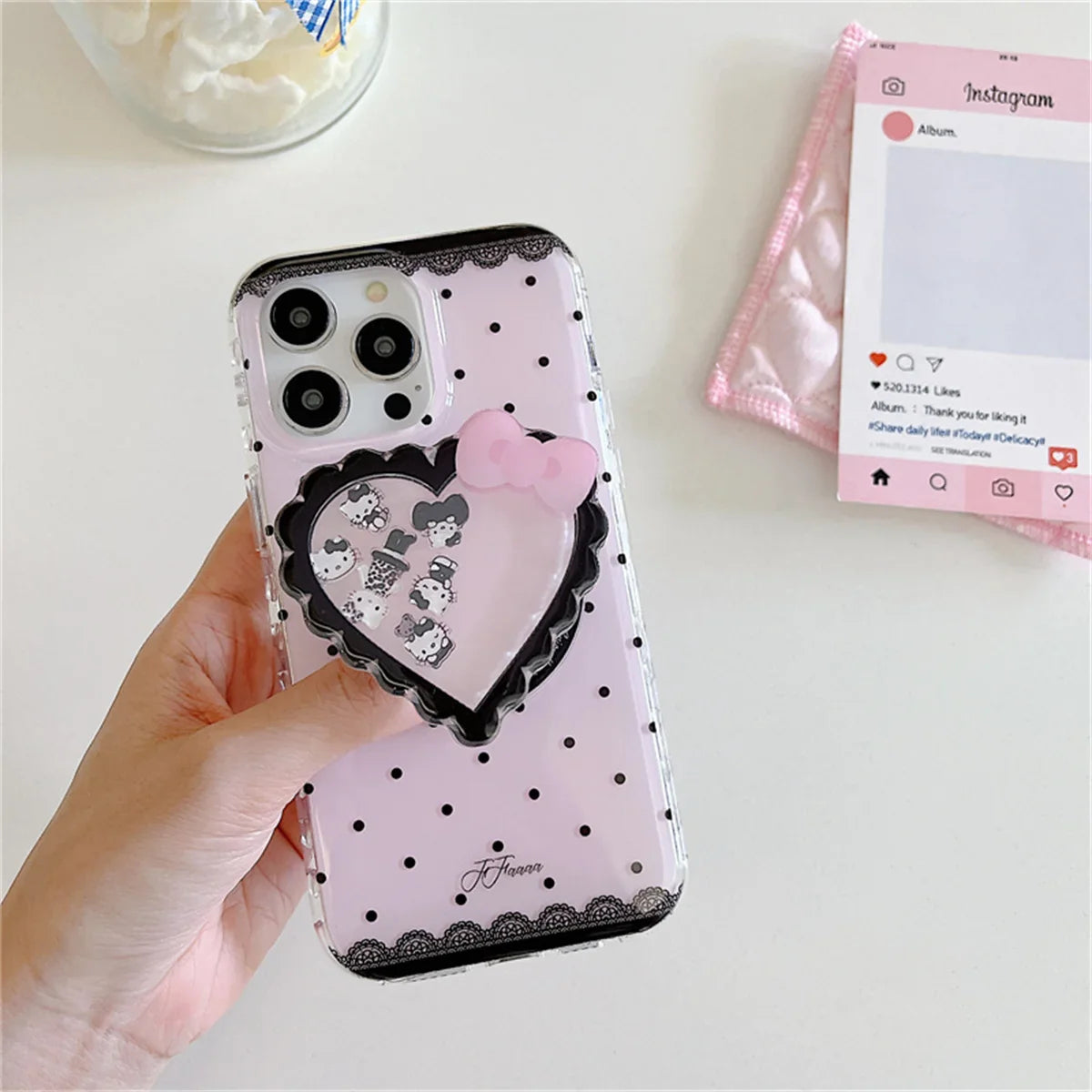 Korean Cute Polka Dot Magnetic Phone Case For iPhone