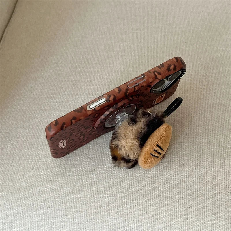 Fashion Brown Leopard Print Magnetic Phone Case For iPhone