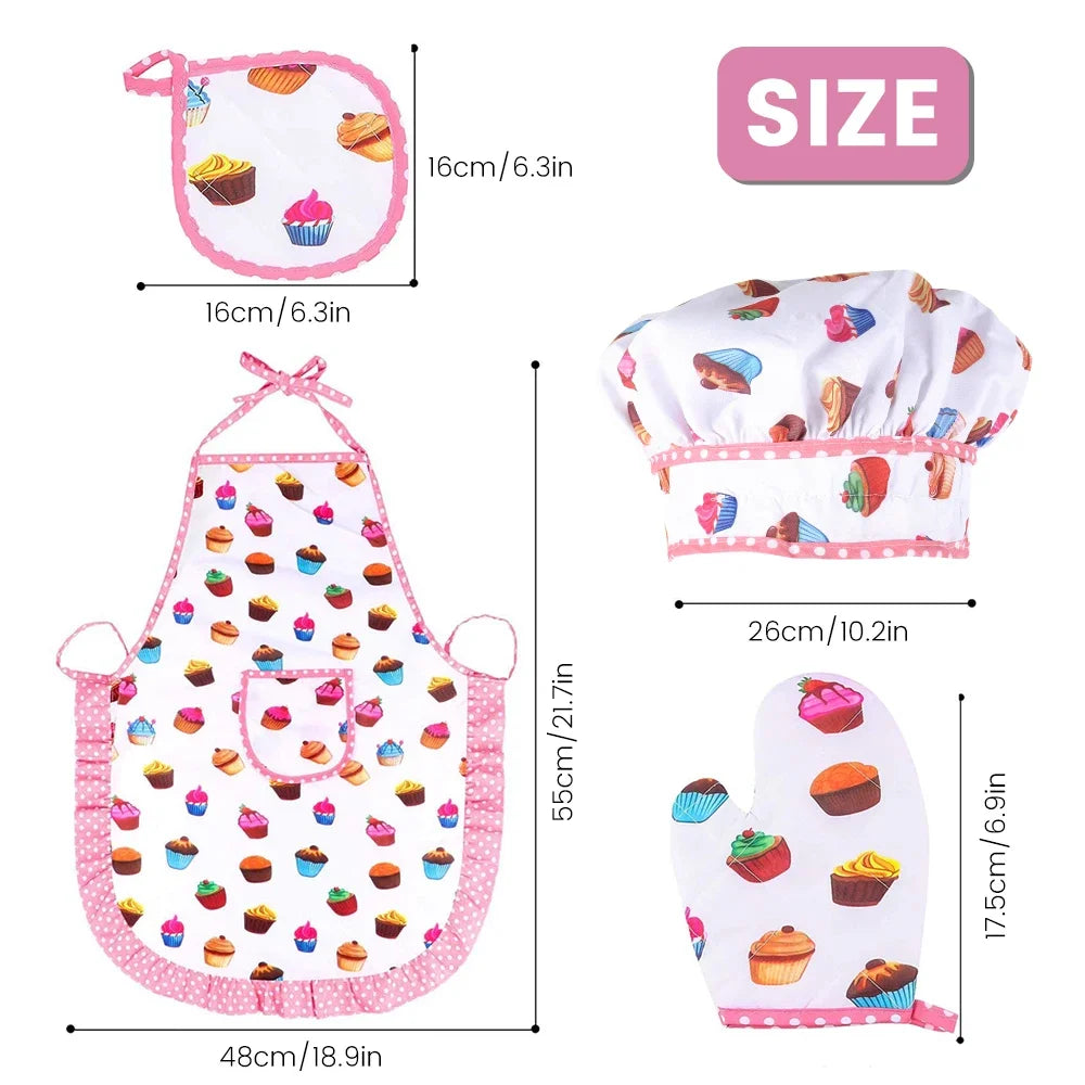 Kids Chef Costume Baking Play Set – Pretend Cooking Toys
