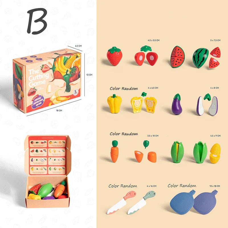 Kids Pretend Play Kitchen Set – Simulation Fruits and Vegetables Toys