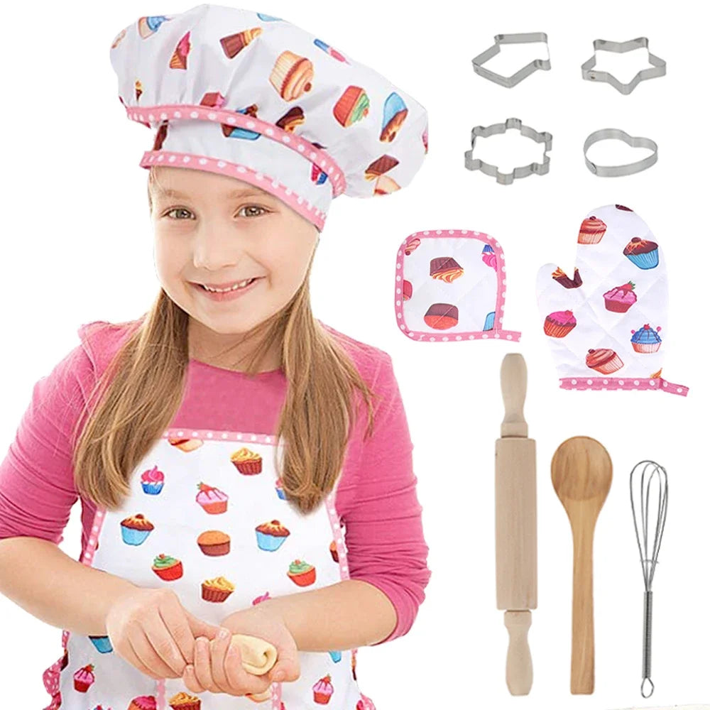 Kids Chef Costume Baking Play Set – Pretend Cooking Toys