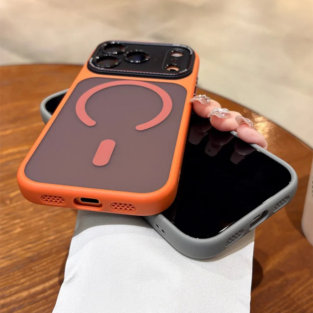 Luxury Magnetic Metal Lens Bumper Protection Case For iPhone