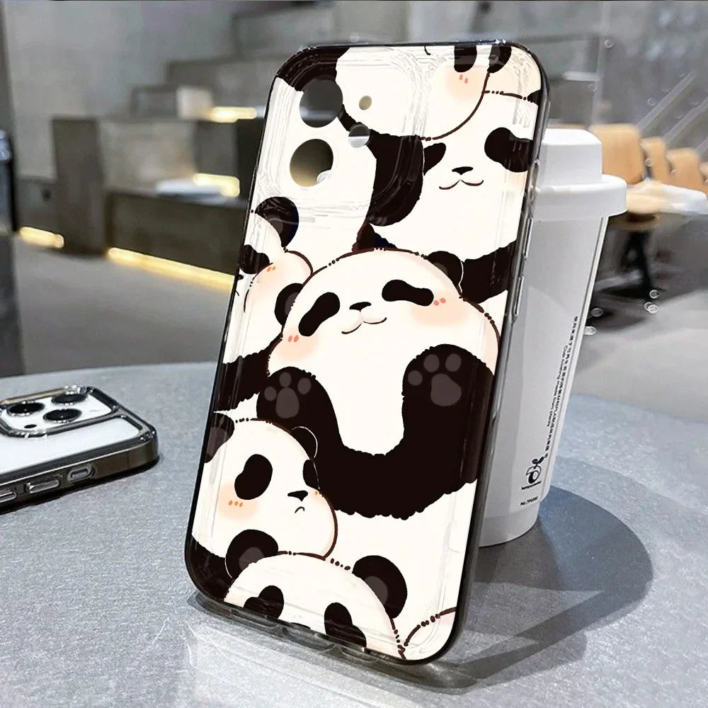 Cute Panda Clear Phone Case