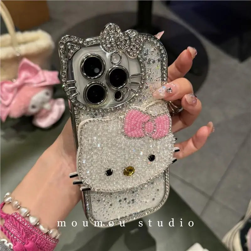 Luxury Hello Kitty Shinny Diamonds Original Case For iPhone