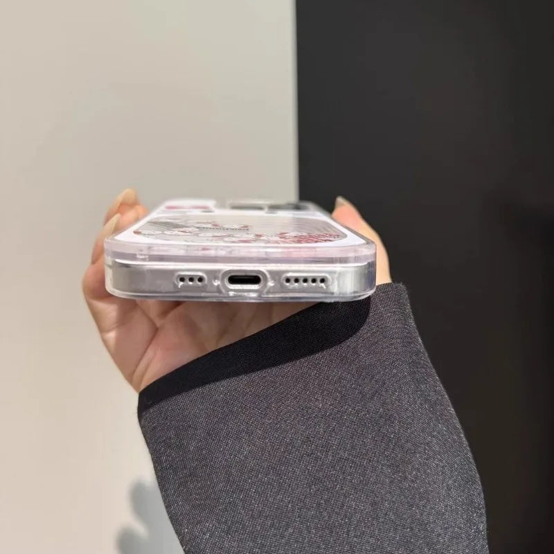 Kawaii Hello Kitty Quicksand Mobile Phone Soft Shell Simple Transparent Anime For For iPhone