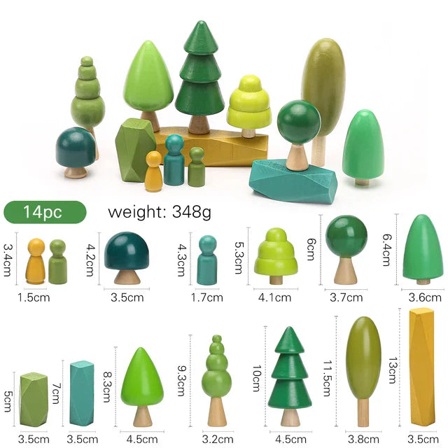 Wooden Tree Stacking Toy – Pretend Play Game for Kids